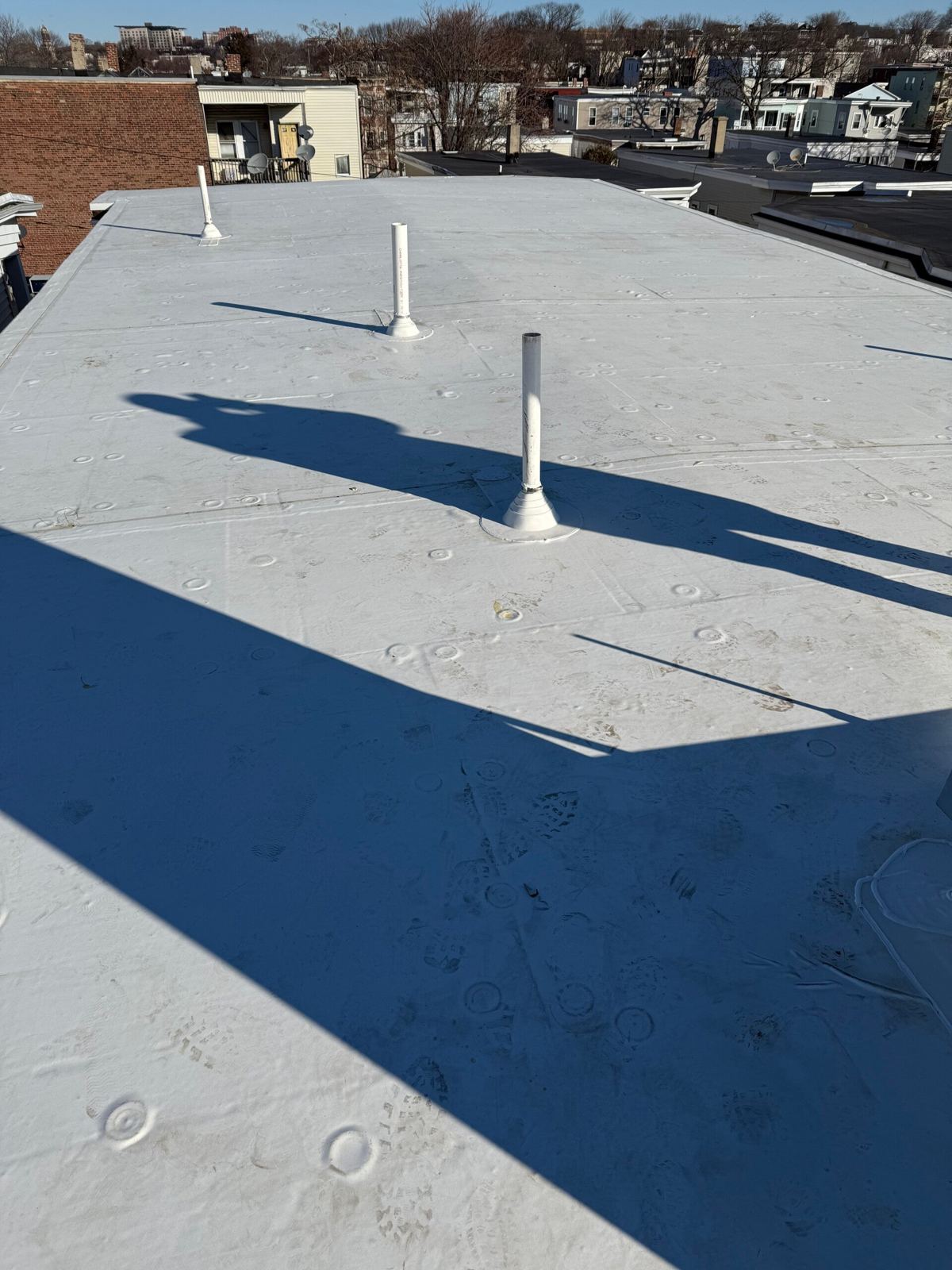Completed flat roof