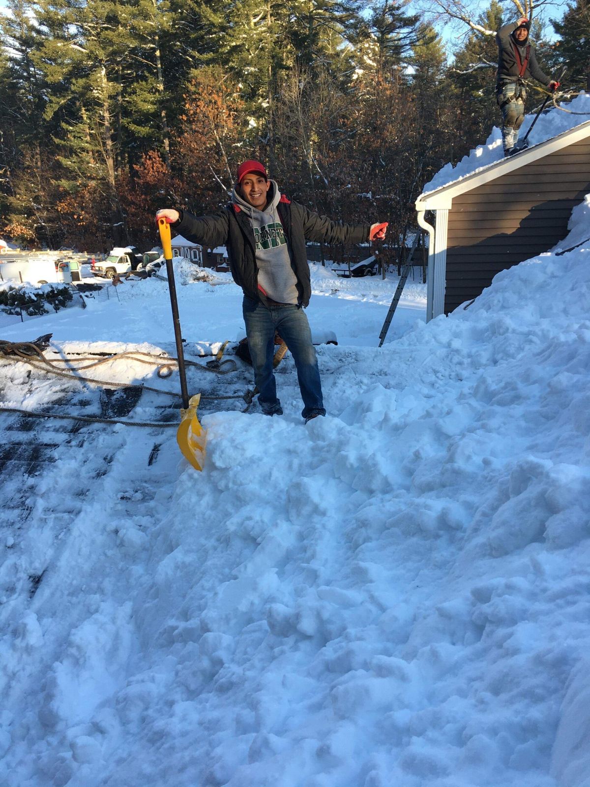 Clearing snow after a winter storm